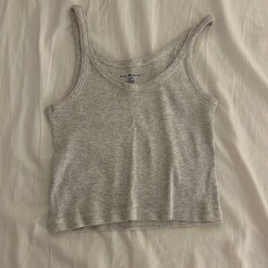 Brandy Melville Gray Cropped Fitted Tank Top